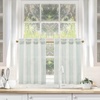 image:imageDriftAway Kitchen Curtains Striped Tier Linen Short Curtains Windowpane Plaid Cafe 45 Inch Length for Living Room Bathroom Chris Farmhouse Rustic Rod Pocket 2 Panels GrayChris Jade Green