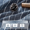 image:imageDriftAway Kitchen Curtains Striped Tier Linen Short Curtains Windowpane Plaid Cafe 45 Inch Length for Living Room Bathroom Chris Farmhouse Rustic Rod Pocket 2 Panels GrayHyggenavy