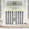 image:imageDriftAway Kitchen Curtains Striped Tier Linen Short Curtains Windowpane Plaid Cafe 45 Inch Length for Living Room Bathroom Chris Farmhouse Rustic Rod Pocket 2 Panels GrayChris Black
