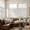 image:imageDriftAway Kitchen Curtains Striped Tier Linen Short Curtains Windowpane Plaid Cafe 45 Inch Length for Living Room Bathroom Chris Farmhouse Rustic Rod Pocket 2 Panels GrayTickingbeige