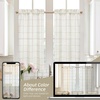 image:imageDriftAway Kitchen Curtains Striped Tier Linen Short Curtains Windowpane Plaid Cafe 45 Inch Length for Living Room Bathroom Chris Farmhouse Rustic Rod Pocket 2 Panels GrayTaupe