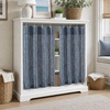 image:imageDriftAway Kitchen Curtains Striped Tier Linen Short Curtains Windowpane Plaid Cafe 45 Inch Length for Living Room Bathroom Chris Farmhouse Rustic Rod Pocket 2 Panels GrayHyggenavy