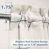 image:imageDriftAway Kitchen Curtains Striped Tier Linen Short Curtains Windowpane Plaid Cafe 45 Inch Length for Living Room Bathroom Chris Farmhouse Rustic Rod Pocket 2 Panels GrayNavy