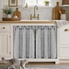image:imageDriftAway Kitchen Curtains Striped Tier Linen Short Curtains Windowpane Plaid Cafe 45 Inch Length for Living Room Bathroom Chris Farmhouse Rustic Rod Pocket 2 Panels GrayHyggegray
