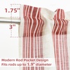 image:imageDriftAway Kitchen Curtains Striped Tier Linen Short Curtains Windowpane Plaid Cafe 45 Inch Length for Living Room Bathroom Chris Farmhouse Rustic Rod Pocket 2 Panels GrayChris Red