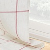 image:imageDriftAway Kitchen Curtains Striped Tier Linen Short Curtains Windowpane Plaid Cafe 45 Inch Length for Living Room Bathroom Chris Farmhouse Rustic Rod Pocket 2 Panels GrayPlaid Red