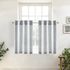 image:imageDriftAway Kitchen Curtains Striped Tier Linen Short Curtains Windowpane Plaid Cafe 45 Inch Length for Living Room Bathroom Chris Farmhouse Rustic Rod Pocket 2 Panels GrayChris Dark Blue