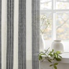 image:imageDriftAway Kitchen Curtains Striped Tier Linen Short Curtains Windowpane Plaid Cafe 45 Inch Length for Living Room Bathroom Chris Farmhouse Rustic Rod Pocket 2 Panels GrayChris Black
