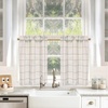 image:imageDriftAway Kitchen Curtains Striped Tier Linen Short Curtains Windowpane Plaid Cafe 45 Inch Length for Living Room Bathroom Chris Farmhouse Rustic Rod Pocket 2 Panels GrayLoden Green