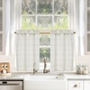 image:imageDriftAway Kitchen Curtains Striped Tier Linen Short Curtains Windowpane Plaid Cafe 45 Inch Length for Living Room Bathroom Chris Farmhouse Rustic Rod Pocket 2 Panels GrayTaupe