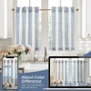 image:imageDriftAway Kitchen Curtains Striped Tier Linen Short Curtains Windowpane Plaid Cafe 45 Inch Length for Living Room Bathroom Chris Farmhouse Rustic Rod Pocket 2 Panels GrayChris Navy
