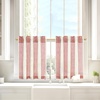 image:imageDriftAway Kitchen Curtains Striped Tier Linen Short Curtains Windowpane Plaid Cafe 45 Inch Length for Living Room Bathroom Chris Farmhouse Rustic Rod Pocket 2 Panels GrayChris Red