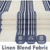 image:imageDriftAway Kitchen Curtains Striped Tier Linen Short Curtains Windowpane Plaid Cafe 45 Inch Length for Living Room Bathroom Chris Farmhouse Rustic Rod Pocket 2 Panels GrayChris Dark Blue