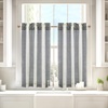 image:imageDriftAway Kitchen Curtains Striped Tier Linen Short Curtains Windowpane Plaid Cafe 45 Inch Length for Living Room Bathroom Chris Farmhouse Rustic Rod Pocket 2 Panels GrayChris Black