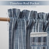 image:imageDriftAway Kitchen Curtains Striped Tier Linen Short Curtains Windowpane Plaid Cafe 45 Inch Length for Living Room Bathroom Chris Farmhouse Rustic Rod Pocket 2 Panels GrayHyggenavy