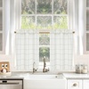 image:imageDriftAway Kitchen Curtains Striped Tier Linen Short Curtains Windowpane Plaid Cafe 45 Inch Length for Living Room Bathroom Chris Farmhouse Rustic Rod Pocket 2 Panels GrayGrey