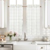 image:imageDriftAway Kitchen Curtains Striped Tier Linen Short Curtains Windowpane Plaid Cafe 45 Inch Length for Living Room Bathroom Chris Farmhouse Rustic Rod Pocket 2 Panels GrayGrey