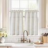 image:imageDriftAway Kitchen Curtains Striped Tier Linen Short Curtains Windowpane Plaid Cafe 45 Inch Length for Living Room Bathroom Chris Farmhouse Rustic Rod Pocket 2 Panels GrayTickingbeige