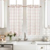 image:imageDriftAway Kitchen Curtains Striped Tier Linen Short Curtains Windowpane Plaid Cafe 45 Inch Length for Living Room Bathroom Chris Farmhouse Rustic Rod Pocket 2 Panels GrayPlaid Red