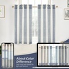 image:imageDriftAway Kitchen Curtains Striped Tier Linen Short Curtains Windowpane Plaid Cafe 45 Inch Length for Living Room Bathroom Chris Farmhouse Rustic Rod Pocket 2 Panels GrayChris Dark Blue