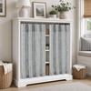 image:imageDriftAway Kitchen Curtains Striped Tier Linen Short Curtains Windowpane Plaid Cafe 45 Inch Length for Living Room Bathroom Chris Farmhouse Rustic Rod Pocket 2 Panels GrayHyggegray