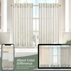 image:imageDriftAway Kitchen Curtains Striped Tier Linen Short Curtains Windowpane Plaid Cafe 45 Inch Length for Living Room Bathroom Chris Farmhouse Rustic Rod Pocket 2 Panels GrayFarmhouse Loden Green