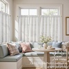 image:imageDriftAway Kitchen Curtains Striped Tier Linen Short Curtains Windowpane Plaid Cafe 45 Inch Length for Living Room Bathroom Chris Farmhouse Rustic Rod Pocket 2 Panels GrayTickingbeige