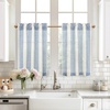 image:imageDriftAway Kitchen Curtains Striped Tier Linen Short Curtains Windowpane Plaid Cafe 45 Inch Length for Living Room Bathroom Chris Farmhouse Rustic Rod Pocket 2 Panels GrayChris Navy