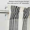 image:imageDriftAway Kitchen Curtains Striped Tier Linen Short Curtains Windowpane Plaid Cafe 45 Inch Length for Living Room Bathroom Chris Farmhouse Rustic Rod Pocket 2 Panels GrayChris Black