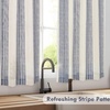 image:imageDriftAway Kitchen Curtains Striped Tier Linen Short Curtains Windowpane Plaid Cafe 45 Inch Length for Living Room Bathroom Chris Farmhouse Rustic Rod Pocket 2 Panels GrayChris Dark Blue