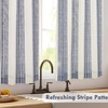 image:imageDriftAway Kitchen Curtains Striped Tier Linen Short Curtains Windowpane Plaid Cafe 45 Inch Length for Living Room Bathroom Chris Farmhouse Rustic Rod Pocket 2 Panels GrayChris Dark Blue