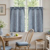 image:imageDriftAway Kitchen Curtains Striped Tier Linen Short Curtains Windowpane Plaid Cafe 45 Inch Length for Living Room Bathroom Chris Farmhouse Rustic Rod Pocket 2 Panels GrayHyggenavy