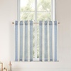 image:imageDriftAway Kitchen Curtains Striped Tier Linen Short Curtains Windowpane Plaid Cafe 45 Inch Length for Living Room Bathroom Chris Farmhouse Rustic Rod Pocket 2 Panels GrayChris Navy