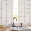 image:imageDriftAway Kitchen Curtains Striped Tier Linen Short Curtains Windowpane Plaid Cafe 45 Inch Length for Living Room Bathroom Chris Farmhouse Rustic Rod Pocket 2 Panels GrayNavy