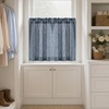 image:imageDriftAway Kitchen Curtains Striped Tier Linen Short Curtains Windowpane Plaid Cafe 45 Inch Length for Living Room Bathroom Chris Farmhouse Rustic Rod Pocket 2 Panels GrayHyggenavy