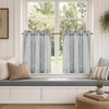 image:imageDriftAway Kitchen Curtains Striped Tier Linen Short Curtains Windowpane Plaid Cafe 45 Inch Length for Living Room Bathroom Chris Farmhouse Rustic Rod Pocket 2 Panels GrayHyggegray