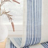 image:imageDriftAway Kitchen Curtains Striped Tier Linen Short Curtains Windowpane Plaid Cafe 45 Inch Length for Living Room Bathroom Chris Farmhouse Rustic Rod Pocket 2 Panels GrayChris Navy