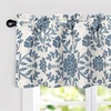 image:imageDriftAway Boho Linen Blend Kitchen Valance Curtain Blackout 18 Inch for Living Room Lined Rod Pocket Floral Farmhouse Country Short Curtains for Small Windows 1 PanelIvory Navy