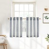 image:imageDriftAway Kitchen Curtains Striped Tier Linen Short Curtains Windowpane Plaid Cafe 45 Inch Length for Living Room Bathroom Chris Farmhouse Rustic Rod Pocket 2 Panels GrayChris Dark Blue