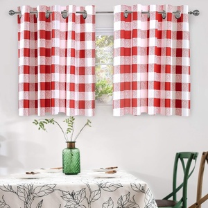 image:imageDriftAway Buffalo Plaid Blackout Curtains 2 Panels W52 x L63 BlackRed
