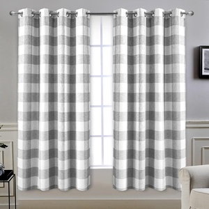 image:imageDriftAway Buffalo Plaid Blackout Curtains 2 Panels W52 x L63 BlackWovengray