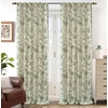 image:imageDriftAway 100 Blackout Curtains Toile Linen Back Tab W52xL84 BlackLoden Green