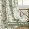image:imageDriftAway 100 Blackout Curtains Toile Linen Back Tab W52xL84 BlackLoden Green