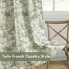 image:imageDriftAway 100 Blackout Curtains Toile Linen Back Tab W52xL84 BlackLoden Green