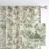 image:imageDriftAway 100 Blackout Curtains Toile Linen Back Tab W52xL84 BlackLoden Green