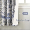 image:imageDriftAway 100 Blackout Curtains Toile Linen Back Tab W52xL84 BlackNavy