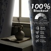 image:imageDriftAway 100 Blackout Curtains Toile Linen Back Tab W52xL84 BlackNavy