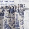 image:imageDriftAway 100 Blackout Curtains Toile Linen Back Tab W52xL84 BlackNavy