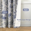image:imageDriftAway 100 Blackout Curtains Toile Linen Back Tab W52xL84 BlackNavy