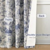 image:imageDriftAway 100 Blackout Curtains Toile Linen Back Tab W52xL84 BlackNavy